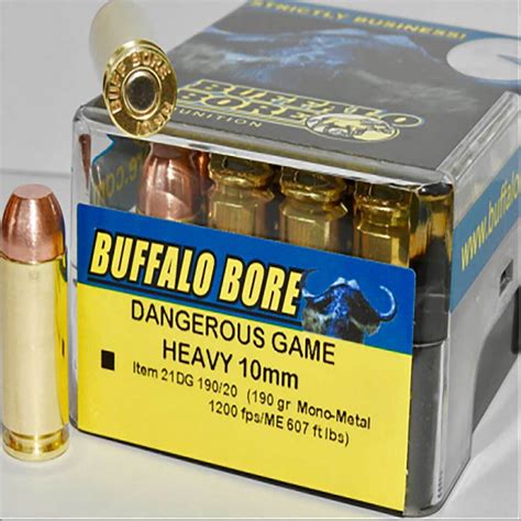 SIG Sauer 180-grain V-Crown. . Buffalo bore 10mm dangerous game ammo review